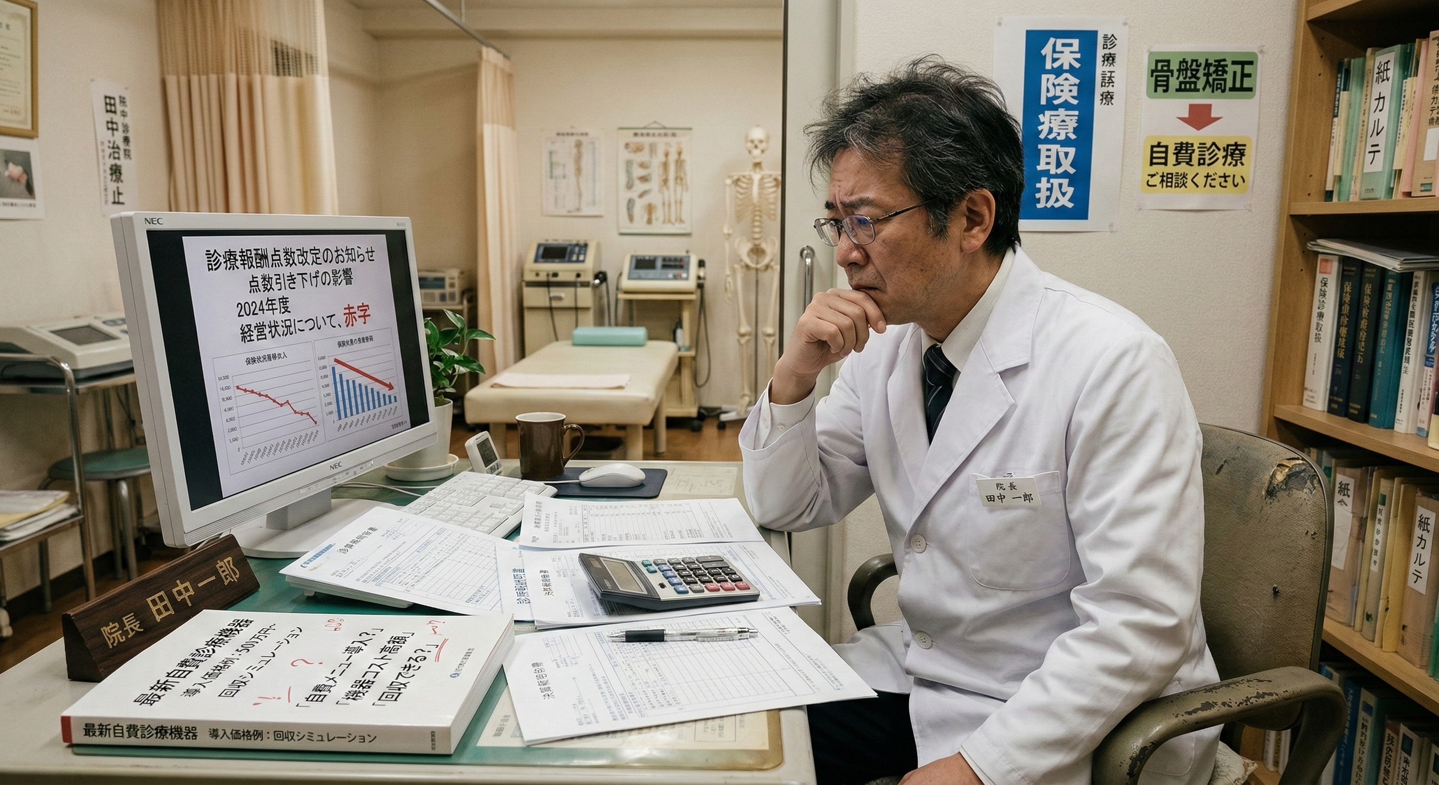 保険収入の減少に悩む院長
