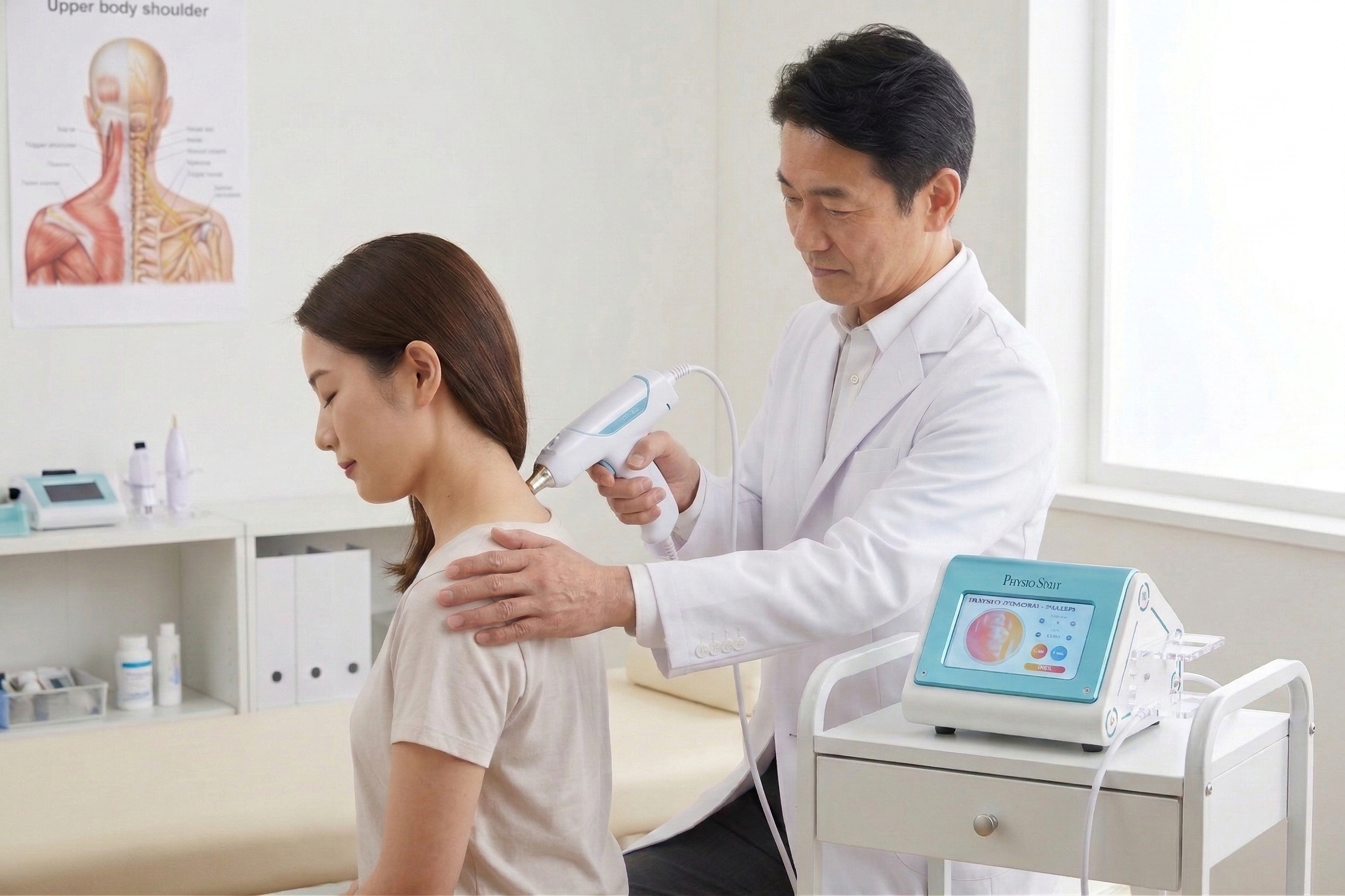 フィジオショットで施術中